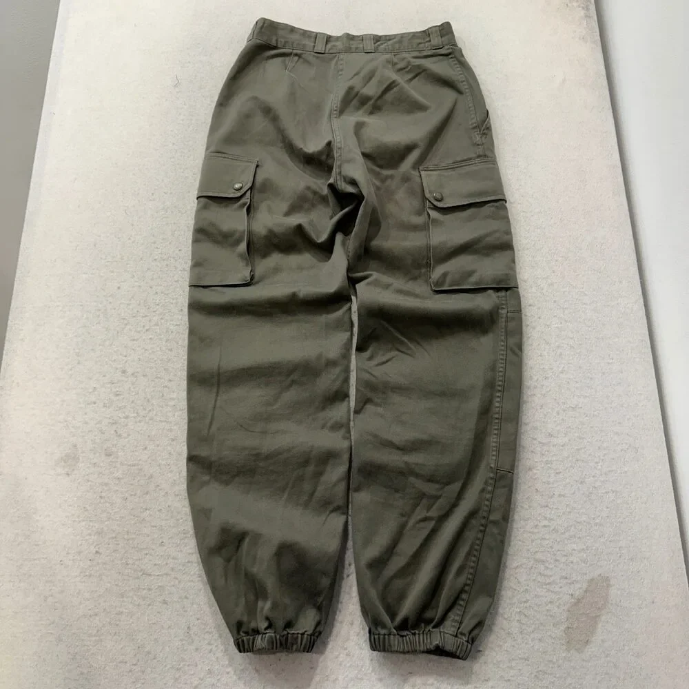 Vintage 1988 French Military F2 Men's Olive Field Pants Pockets Zip-Fly Size 72L